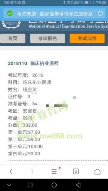 僅僅復習20天就通過2018年臨床執(zhí)業(yè)醫(yī)師考試 有圖有真相！